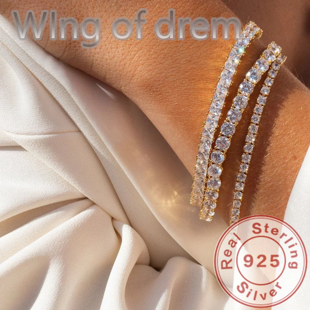 Women’s 925 Sterling Silver Rose Gold Tennis Bracelet – Sparkling Cubic Zirconia Wedding Jewelry Gif