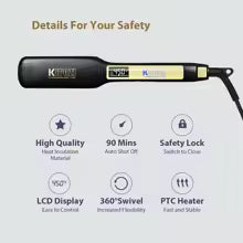 KIPOZI Professional Titanium Hair Straightener – LCD Display, Instant Heat, Dual Voltage